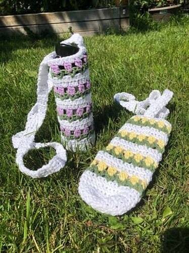 PDF PATTERN_ Crochet Tulip Water Bottle Holder