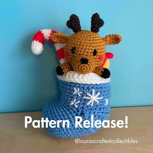 Reindeer In A Stocking Amigurumi Pattern Release