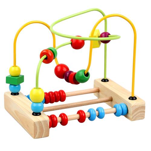 NFSTRIKE Funny Wooden Toys Counting Bead Abacus Wire Maze Roller ...