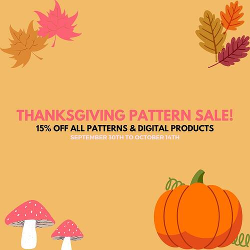 thanksgiving pattern sale! (Instagram Post (Square))