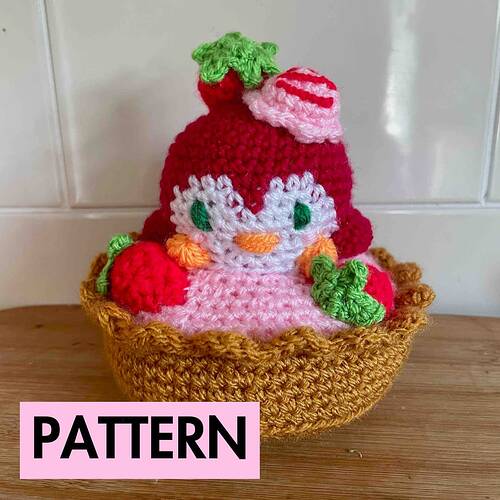 Strawberry Tart Penguin Amigurumi Pattern Message