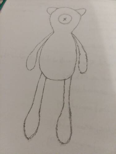 Button Squid Monster Drawing