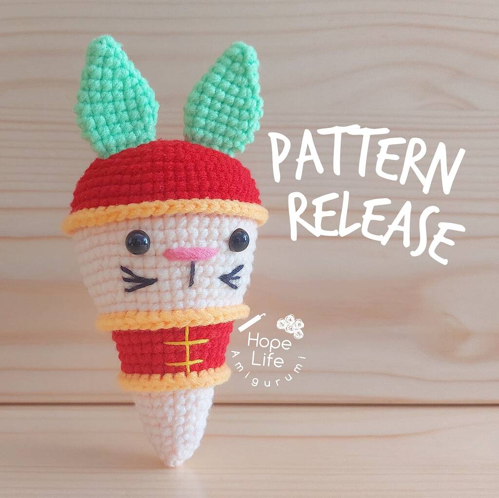 Chinese New Year Radish Rabbit Pattern Release - Crochet 🧶 - Ribblr ...