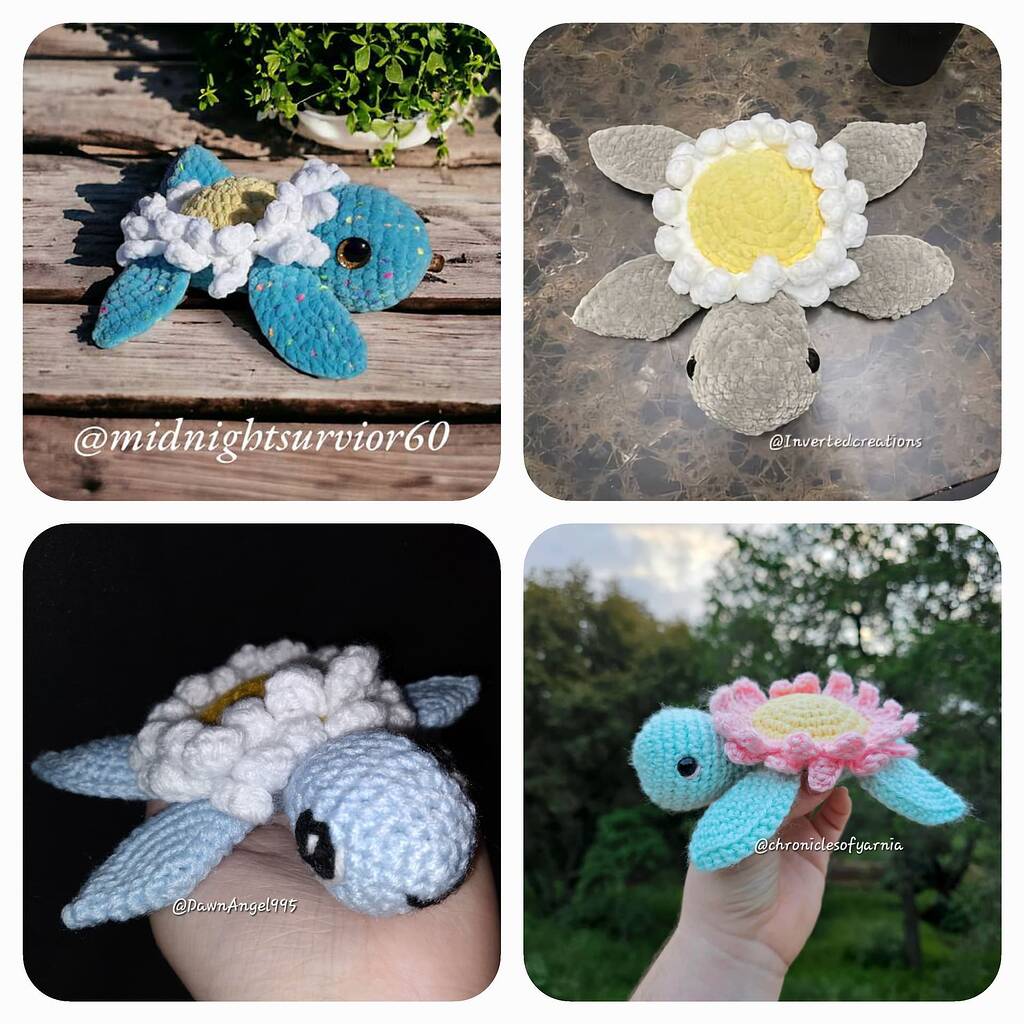 Fiore Turtle With Daisy Pattern Release - Crochet 🧶 - Ribblr Community