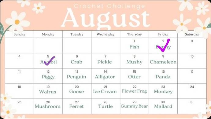 August Crochet challenge