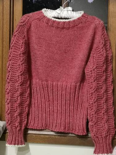 Lilac Sweater on hanger