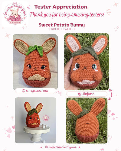 Sweet Potato Bunny Tester Appreciation