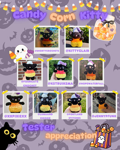 Candy corn kitty tester appreciation 2