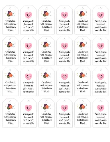 funny crochet tags