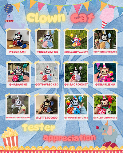 Clown cat tester collage 2