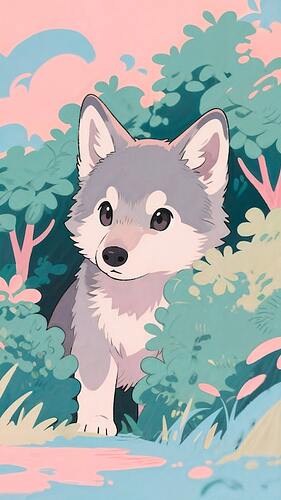 adorable-baby-wolf-cub-pastel-forest_23-2152029006
