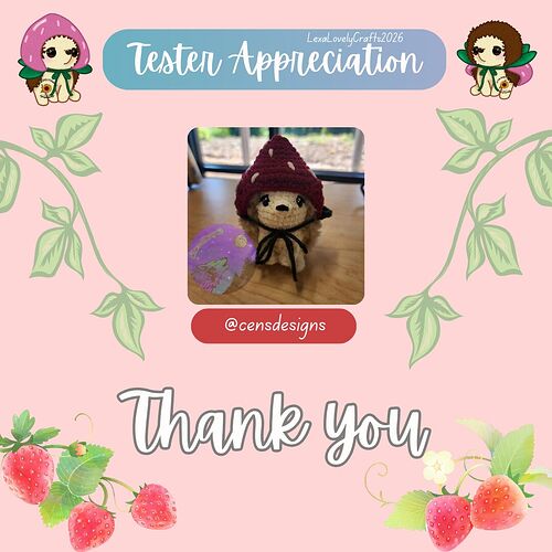 Tester Appreciation - Strawberry Hedgehog (3)
