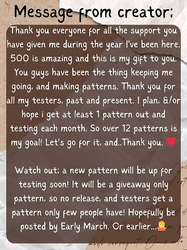 Message From Creator