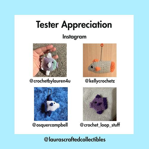 FREE Low-Sew Sunfish Keychain Crochet Pattern_ Tester Appreciation (Instagram)