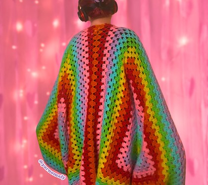 rainbowhexagoncardigancropped