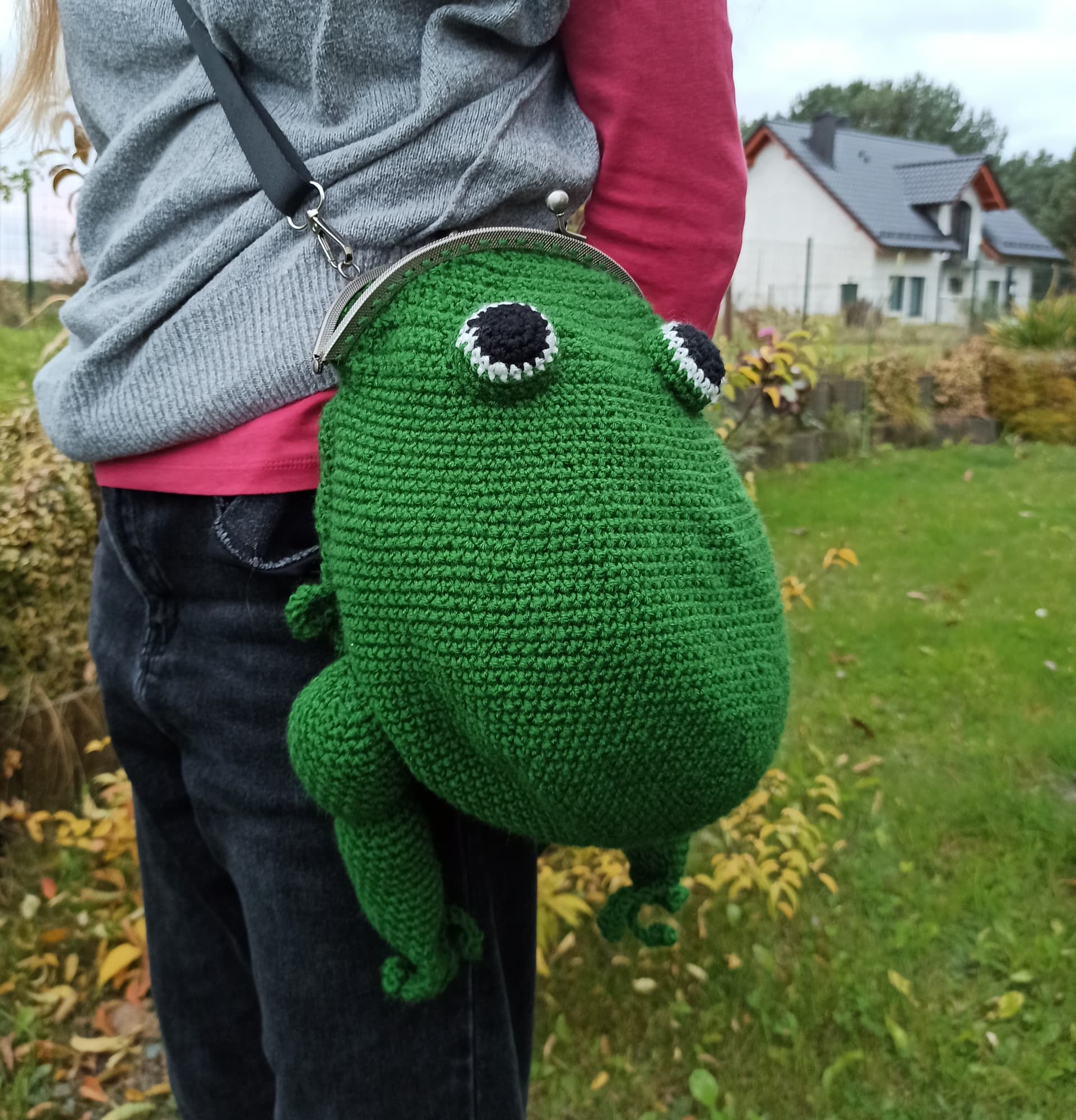 Crochet frog bag sale