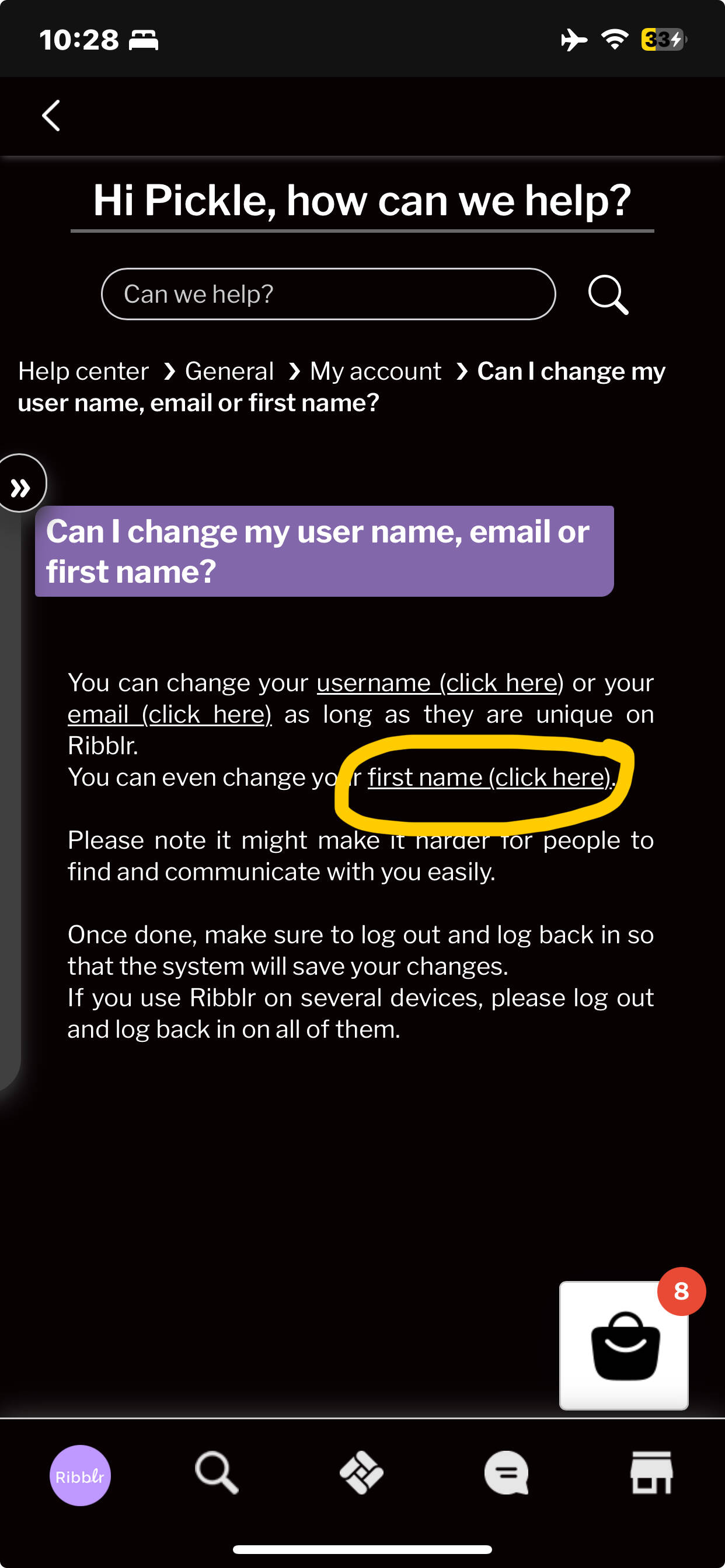 How to change my name - Support 🖐️ - Ribblr community