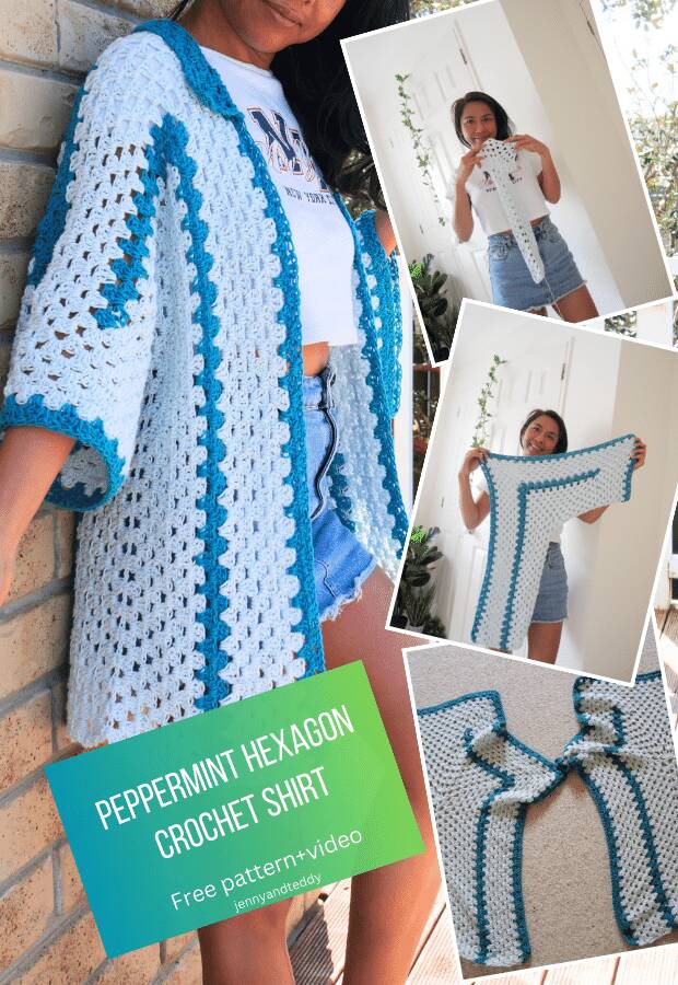 Hexagon shirt free pattern release Crochet 🧶 Ribblr community