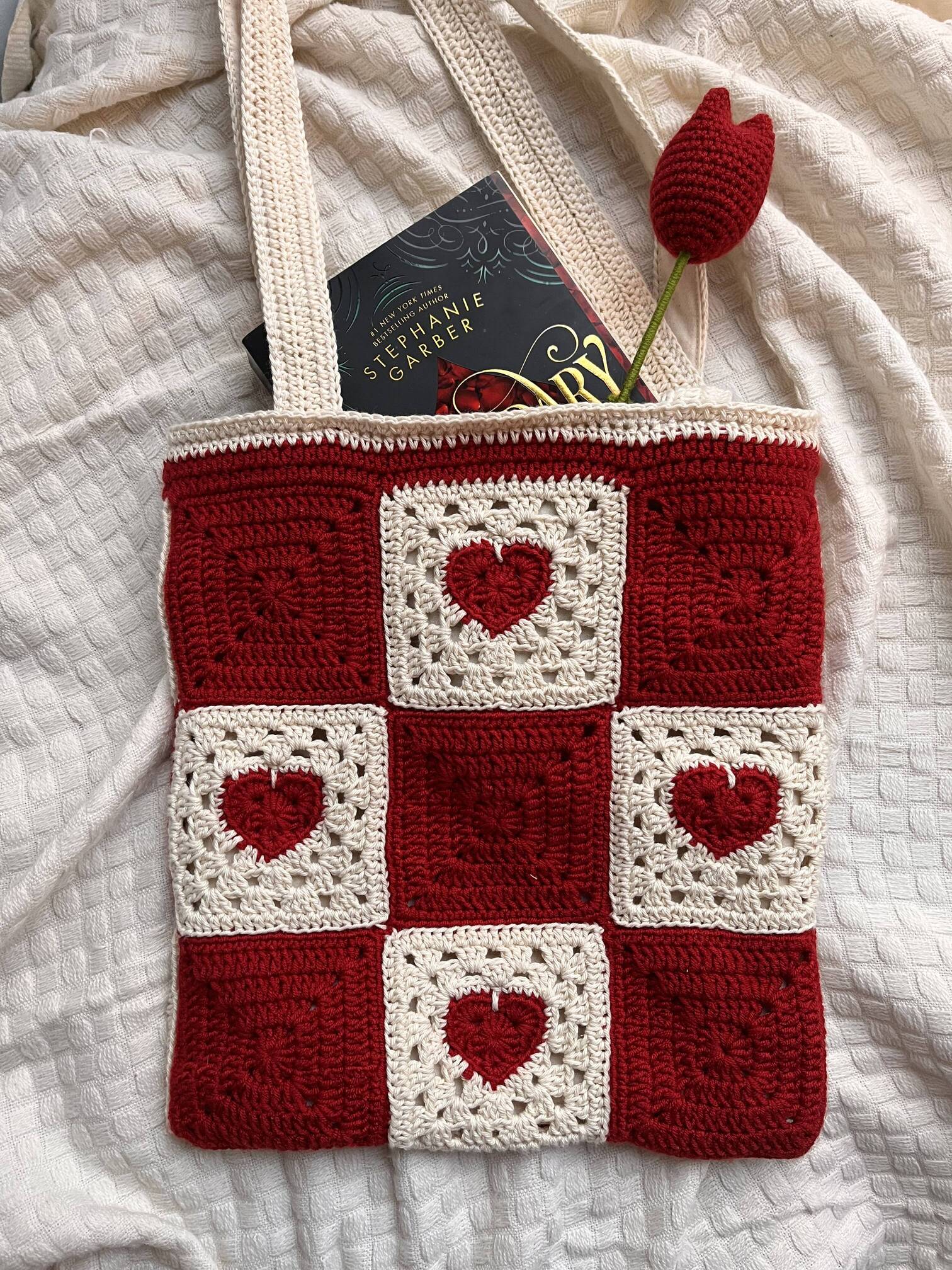 crochet heart tote bag tutorial
