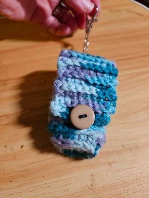Ribbed Bag Charm or Keychain for oval hand sanitizers