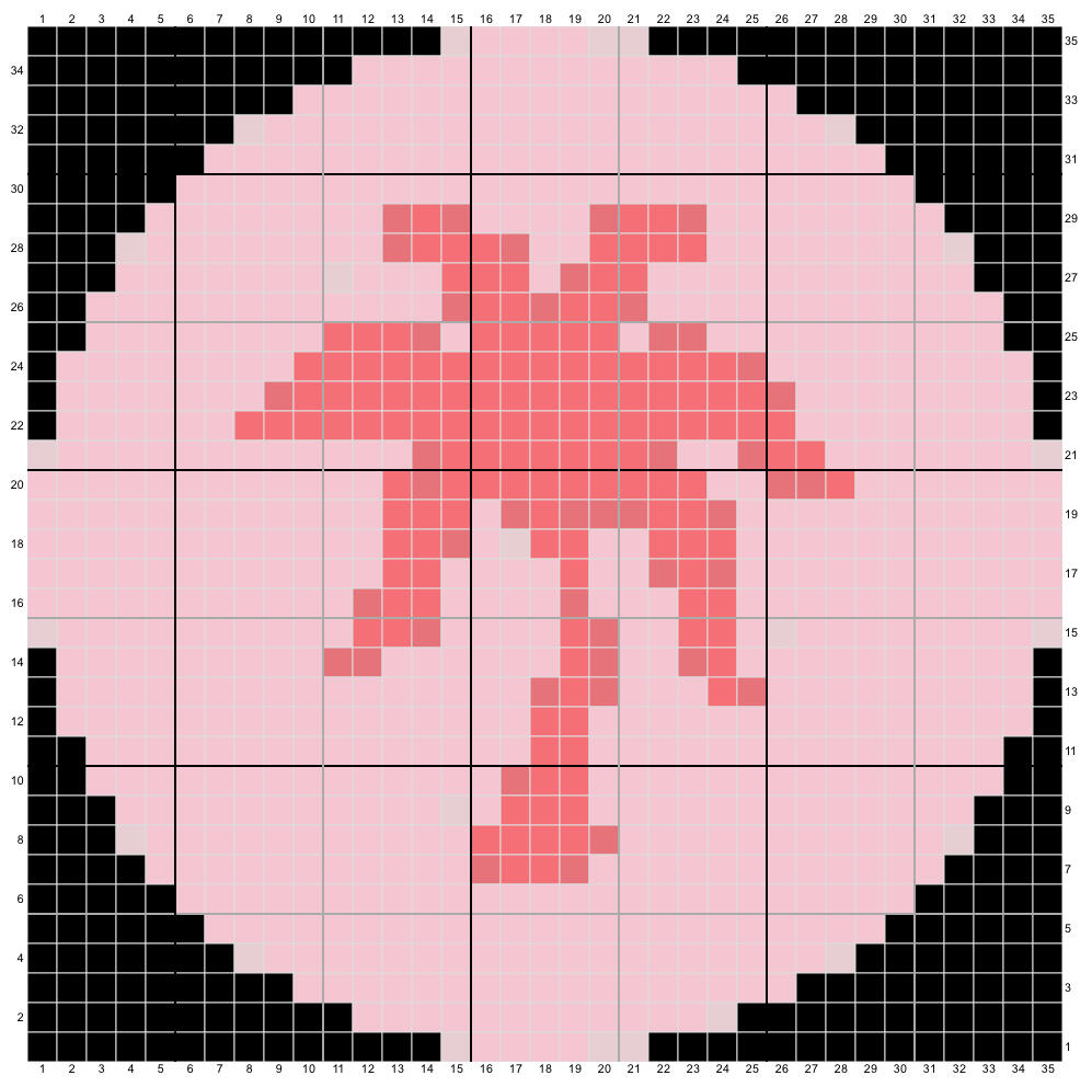 Pixels Grid Ruby pixel grid - crochet - Ribblr community