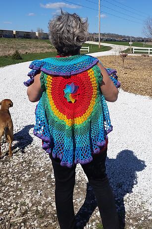 mandala shawl vest