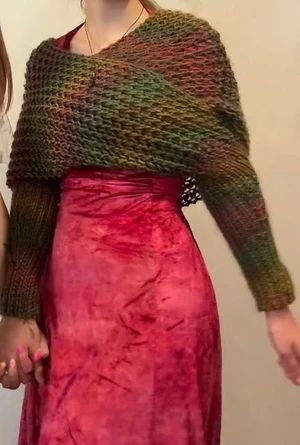 Wrap scarf sweater