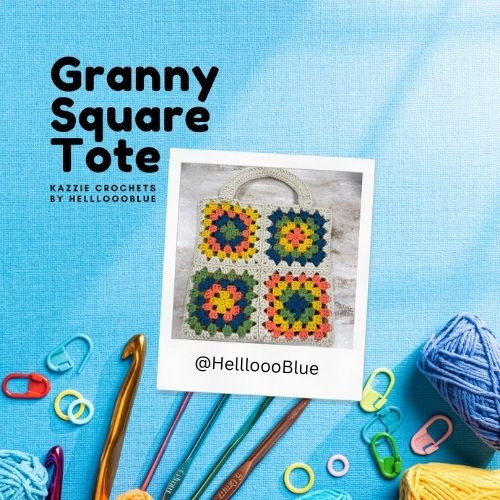 Granny Square Tote - Kazzie Crochets By HellloooBlue