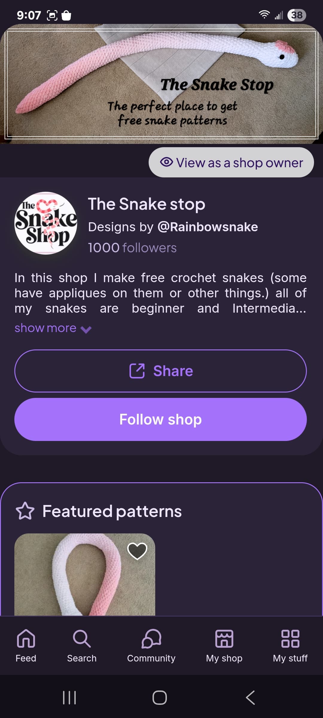 1k shop followers pattern release + giveaway - Crochet 🧶 - Ribblr community