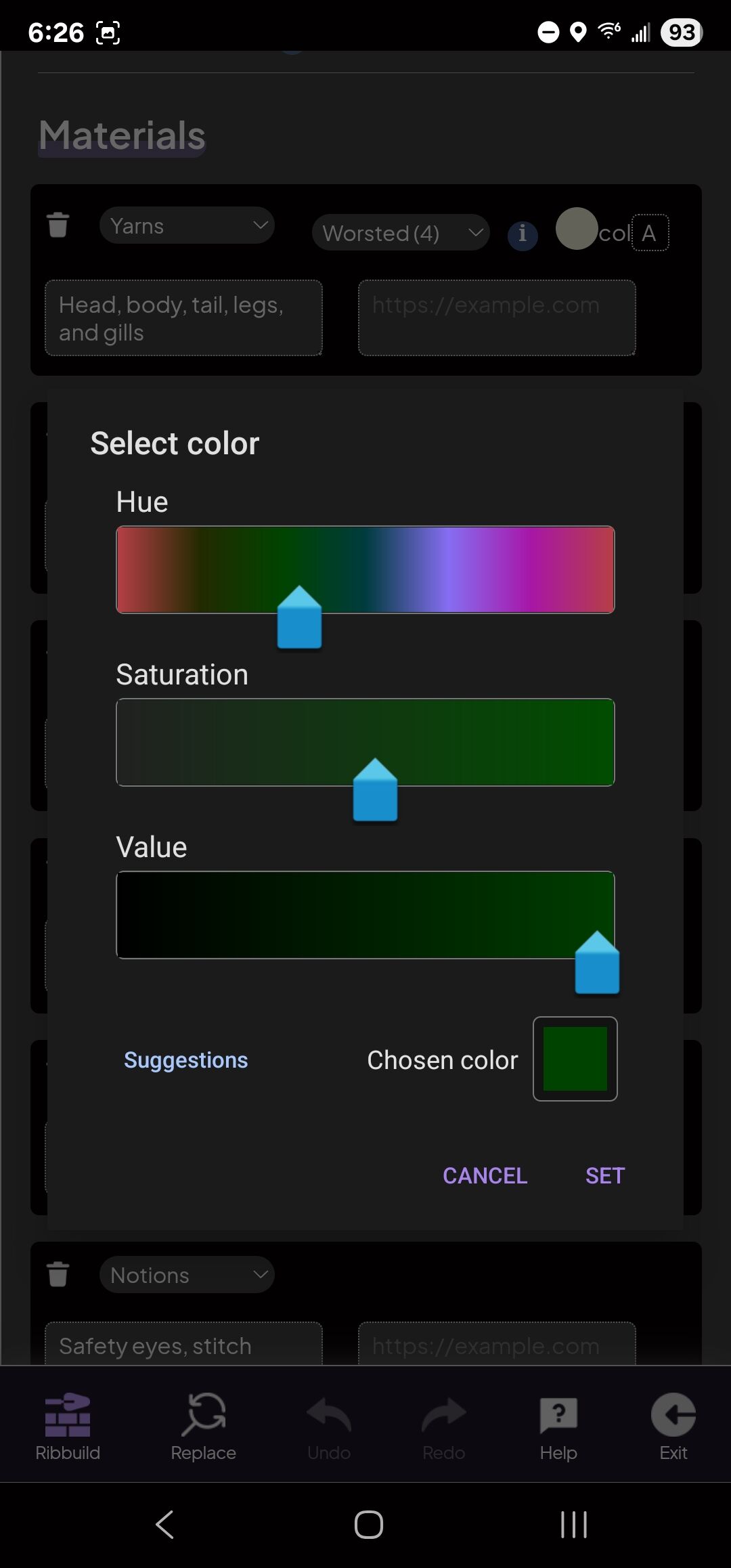Material Ui Ribba Rearrange yarn in materials section on ribbuild - Suggestions 🙌 ...
