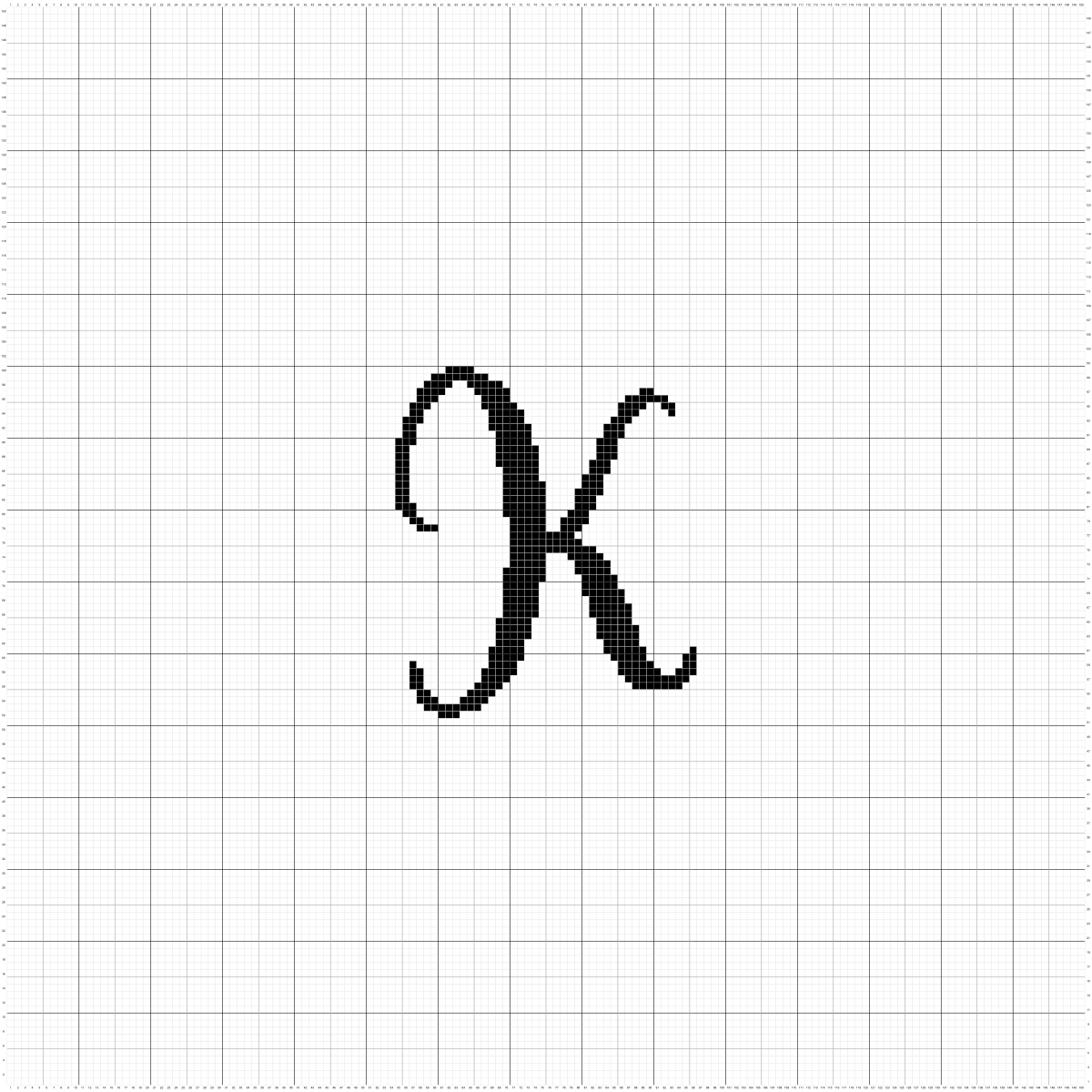 K 8 x 8 - Stitch Fiddle