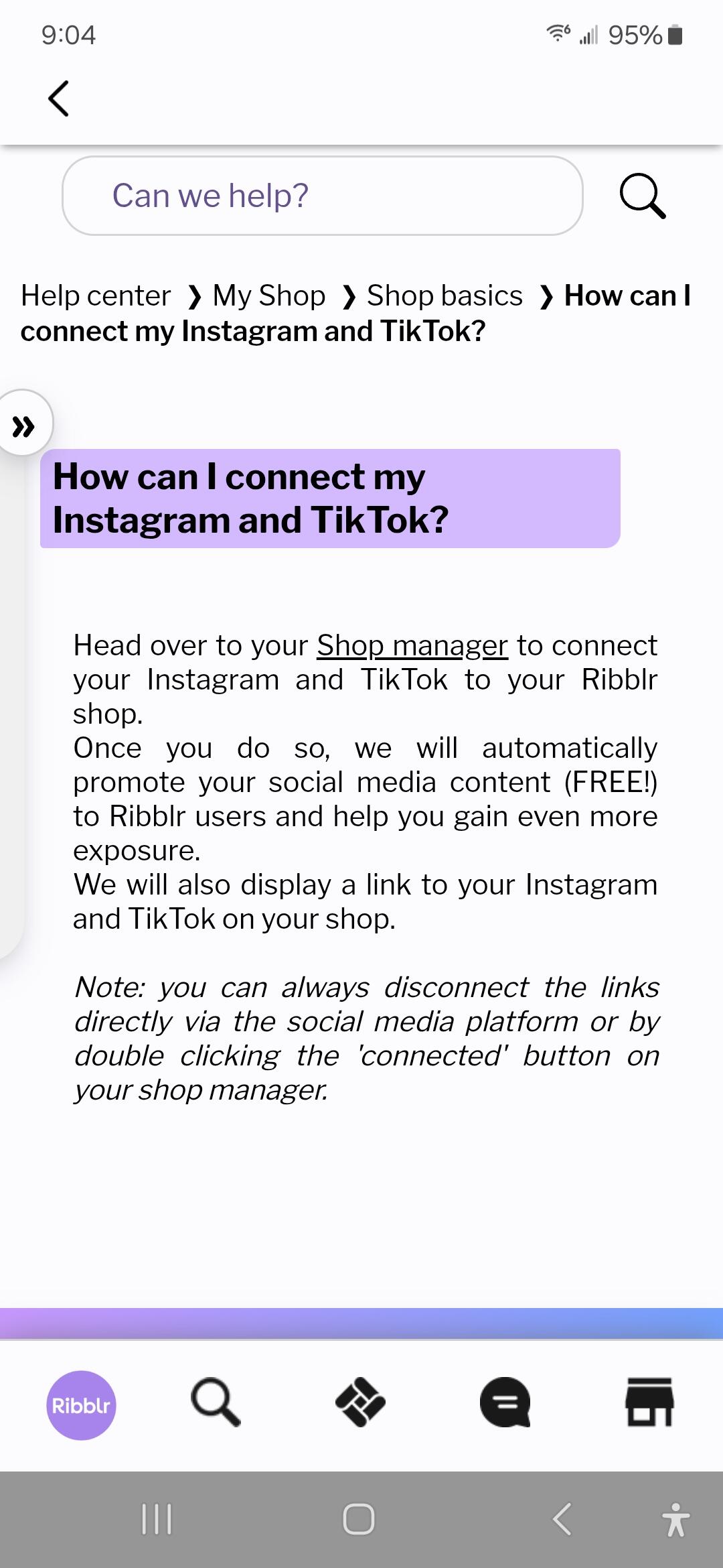 How do I connect to my Instagram - Support 🖐️ - Ribblr community